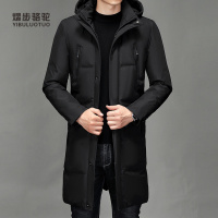 熠步骆驼男装羽绒服男冬季新款长款过膝加长加厚超长中年商务男装爸爸大衣外套