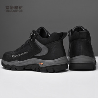 熠步骆驼男鞋户外鞋登山鞋秋冬高帮真皮牛皮面防滑耐磨大码休闲鞋短靴棉鞋