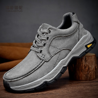 熠步骆驼男鞋秋季休闲皮鞋真皮大头低帮工装鞋登山中年加绒保暖爸爸鞋子户外头层登山鞋