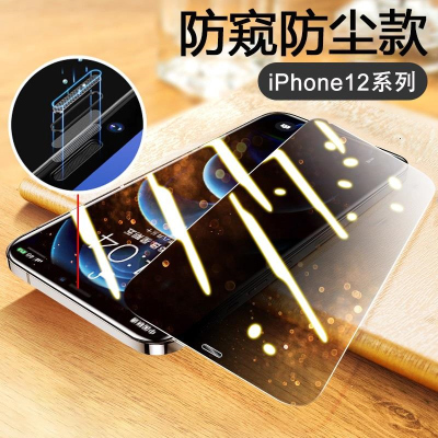 疯壳 iPhone12钢化膜苹果13手机11pro防窥max xr防尘网xs保护