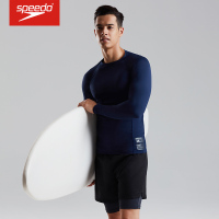 速比涛2019 speedo 舒适简约 男子长袖防晒上衣休闲沙滩男士游泳衣