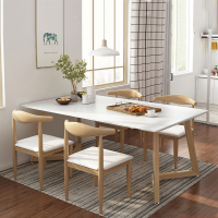 餐桌法耐家用小户型现代简约餐厅餐桌椅组合北欧饭桌长方形吃饭桌子