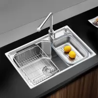 厨房304不锈钢水槽法耐厨房小单盆洗菜盆加厚不锈钢洗菜盆洗碗池水池