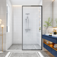 淋浴房隔断玻璃门法耐浴室卫生间干湿分离沐浴房家用简易一字形
