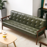 北欧现代简约单人双三人法耐(FANAI)咖啡厅奶茶店沙发客厅简易小户型皮艺沙发