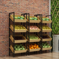 水果架子展示架超市法耐(FANAI)水果店果蔬架蔬菜创意多层水果店钢木货架