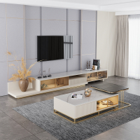 岩板茶几电视柜组合法耐(FANAI)现代简约2021新款套装轻奢伸缩地柜客厅小户型