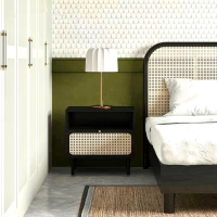 定制北欧床头柜小柜子法耐(FANAI)极简沙发边几藤编卧室创意设计师网红床边柜