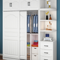 法耐衣柜家用卧室简易组装推拉门儿童衣橱出租房屋用小户型收纳储物柜