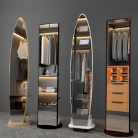 法耐镜子全身穿衣镜可旋转移动衣帽间服装店换衣挂衣架一体试衣落地镜