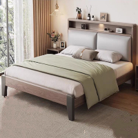 法耐(FANAI)床简约现代1.8m家用双人床带软包出租房用经济型1.2m单人床架