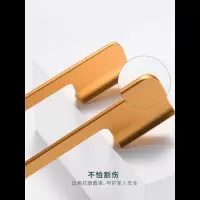 衣柜拉手古达现代简约黑色柜门橱柜柜子抽屉金色加长铝合金门把手 A4=哑黑孔距224总长300毫米