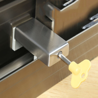 古达儿童窗锁扣塑钢门窗护卡扣纱窗限位器铝合金推拉窗户盗锁