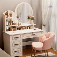 法耐(FAIAI)奶油梳妆台2023新款网红卧室简约现代家用小户型收纳柜轻奢化妆桌