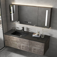 古达现代简约木岩板浴室柜组合一体卫生间洗漱洗手洗脸台盆卫浴套装