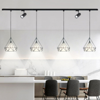 古达北欧轨道吊灯射灯理发美甲店灯饰餐厅吧台灯网红创意个性店铺装饰