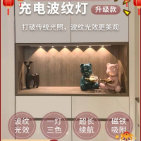  充电人体感应灯带无线衣柜橱柜猫眼灯免布线酒柜鞋柜波纹灯条