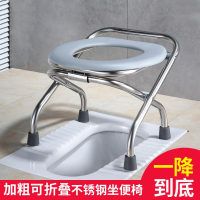 可折叠孕妇坐便椅老人坐便器古达便携式移动马桶简易不锈钢厕所凳家用