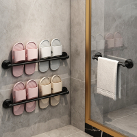 浴室拖鞋架壁挂式免打孔卫生间置物架古达墙壁厕所鞋子沥水架收纳