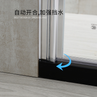 定制淋浴房洗澡间浴室小卫生间干湿分离玻璃隔断门长方型简易折叠浴屏