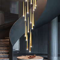 锦兆家居楼梯长吊灯=现代简约别墅轻奢客厅loft网红旋转复式楼灯