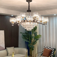 锦兆家居客厅吊灯美式水晶轻奢中山灯具大全现代简约别墅复式大厅主灯