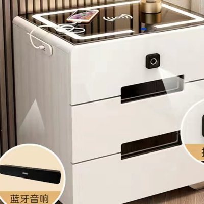 聚宸兴简约现代智能床头柜小型木轻奢高级感多功能沙发边柜木电视柜