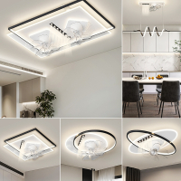 锦兆家居客厅吸顶灯风扇灯现代简约大气360度摇头吊扇灯具套装