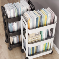 聚宸兴可移动书架置物架儿童玩具收纳架阅读家用小推车带轮落地简易书柜