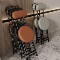 聚宸兴折叠椅靠背家用餐椅便携大学生宿舍椅子阳台休闲折凳省空间圆凳子