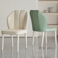 聚宸兴奶油风餐椅简约现代餐桌椅餐厅软包椅子靠背家用咖啡休闲酒店凳子
