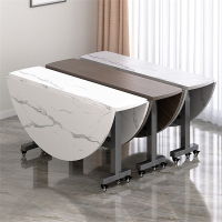 立构家具折叠桌子餐桌家用小户型可移动吃饭圆桌免安装带转盘客厅出租房用