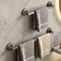 锦兆家居吸盘毛巾架子卫生间免打孔壁挂置物架浴室毛巾杆浴巾收纳挂架