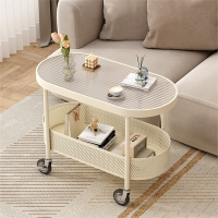 聚宸兴北欧钢化玻璃可移动沙发边几边柜简约现代床头侧边柜小茶几小推车