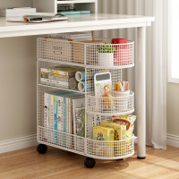 桌下书架落地可移动书桌旁置物架聚宸兴办公桌边学生书本收纳架书柜带轮