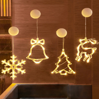 法耐圣诞节装饰灯店铺橱窗饰品阳台窗户吸盘LED挂灯圣诞灯饰场景布置