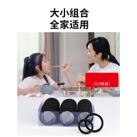 法耐(FANAI)扎头发皮筋女扎头头绳女生橡皮筋发绳皮套胶圈黑色发圈_家庭装大号20中号30