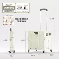 法耐(FANAI)买菜车小拉车摆摊拿快递小推车家用折叠购物车野餐拉货取快递_加厚升级4轮中号珍珠白送盖板