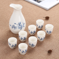 法耐(FANAI)陶瓷酒具套装半斤小酒壶9件套分酒器白酒杯黄酒烈酒酒盅日式清酒_一壶8酒杯喜鹊简装