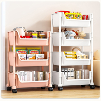 法耐(FANAI)小推车置物架家用零食落地多层客厅收纳书架移动厨房果蔬菜篮架子