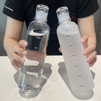 法耐(FANAI)时间刻度塑料水杯子女男学生韩版高颜值ins简约茶具运动水瓶