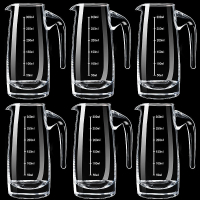 法耐(FANAI)玻璃洋酒红酒白酒分酒器套装家用饭店用100毫升分酒壶小号量酒器_300ml七字壶6只装