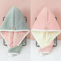 法耐(FANAI)双层加厚干发帽女吸水包头发毛巾擦头洗头包头巾浴帽裕帽_升级包边-两面两用粉白绿粉共2条