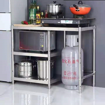 煤气灶架子不锈钢厨房用品古达置物架微波炉煤气罐液化气灶台架收纳架