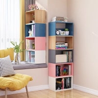 简约现代落地书架家用客厅组合置物架古达省空间儿童简易书柜飘窗书架