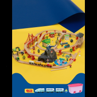 儿童电动车小车木质积木拼装轨道玩具智扣2岁宝宝玩具男火车轨道玩具