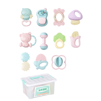 婴儿玩具牙胶智扣0到3个月6宝宝1岁4半7幼儿新生男女孩手摇铃