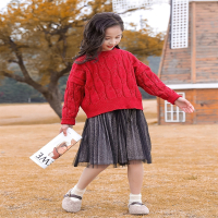 中大童冬季连衣裙2020洋气儿童公主裙套装女童秋冬新年裙子拜年服