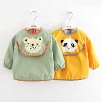 宝宝罩衣智扣吃饭防水防脏围兜男童围裙儿童婴儿围衣护衣秋冬长袖饭兜