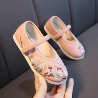 汉服女童老北京绣花鞋儿童布鞋中国风智扣宝宝公主鞋学生古装表演出鞋